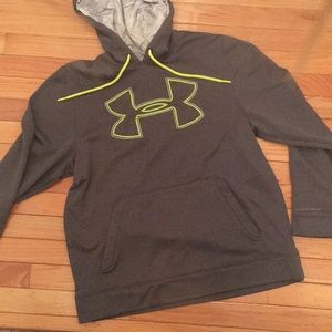 Under Armour | Shirts | Mens Med Grey And Neon Green Under Armor Hoodie ...